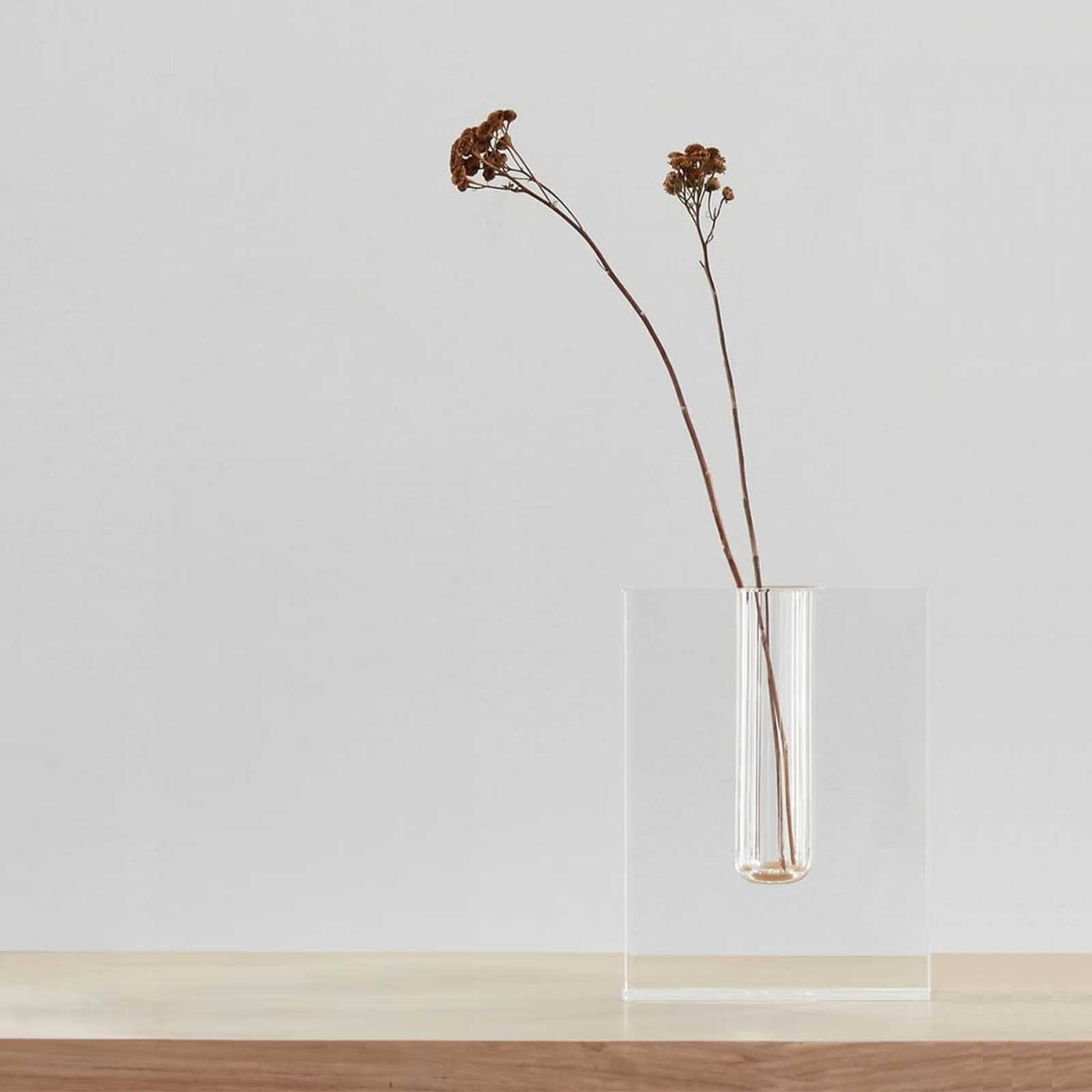 Block Vase | Crystal by HUBSCH (hubsch-block-vase-clear)