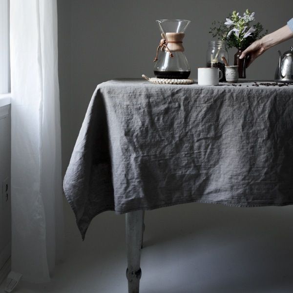 Linen Tablecloth 160x270 | Dark Grey by TELL ME MORE (tell-me-more-linen-tablecloth-160x270-dark-grey)