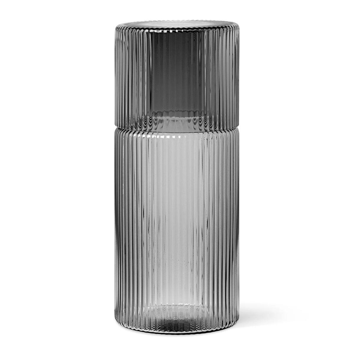 Ripple Carafe Set | Smoked Grey by FERM LIVING (ripple-carafe-set-smoked-grey)