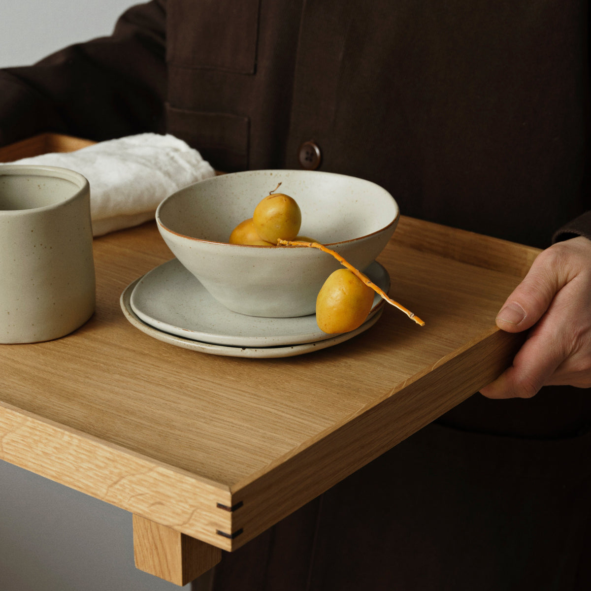 Flow Bowl M | off white speckle by FERM LIVING (flow-bowl-m-off-white-speckle)