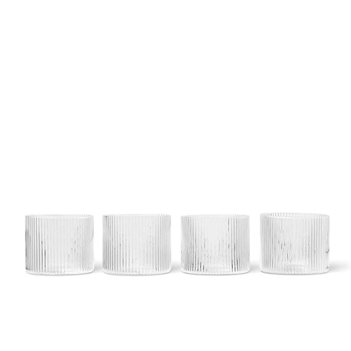 Ripple Low Glass | Set of 4 | Clear by FERM LIVING (ripple-low-glass-set-of-4-clear)