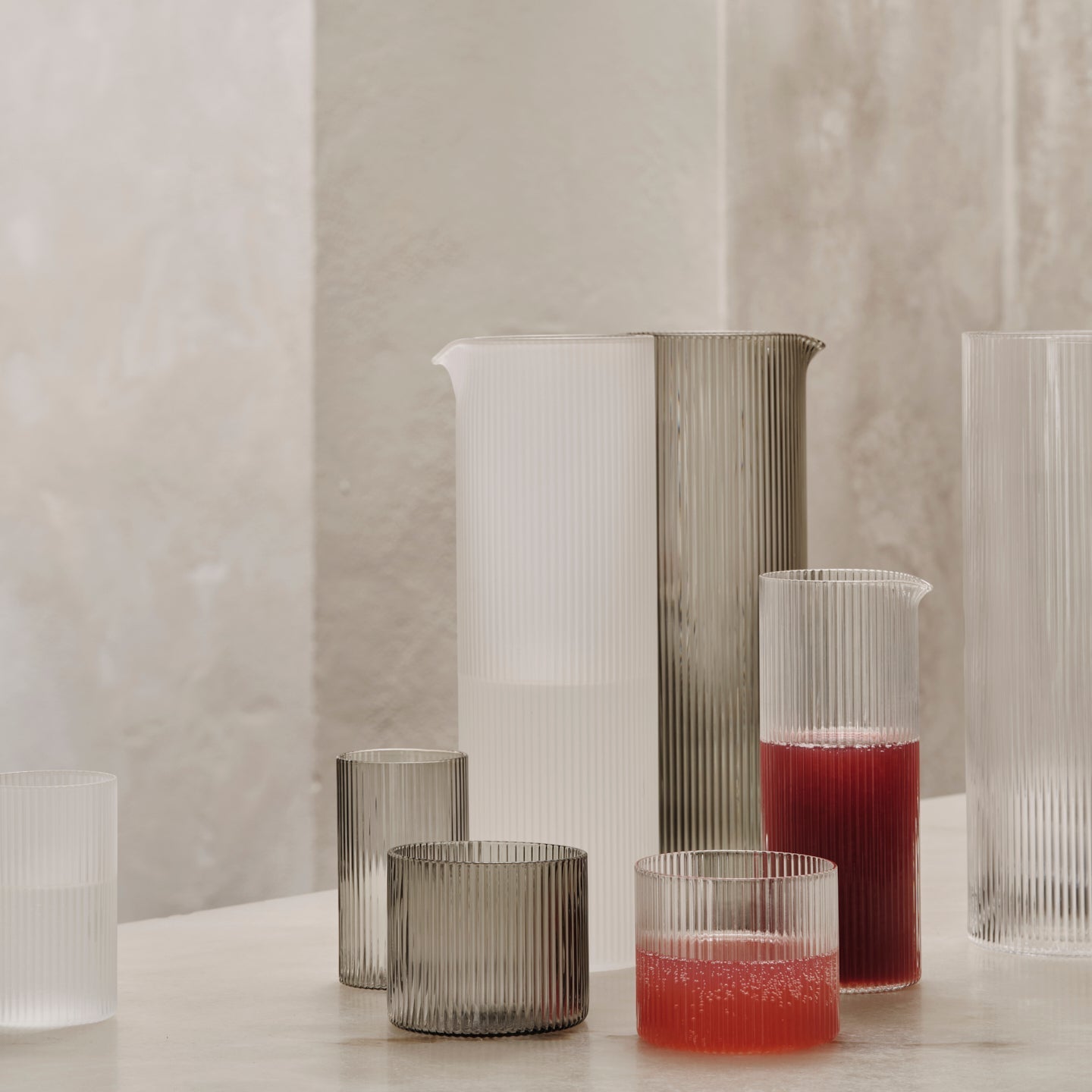 Ferm Living Ripple Water Jug | Smoked Grey