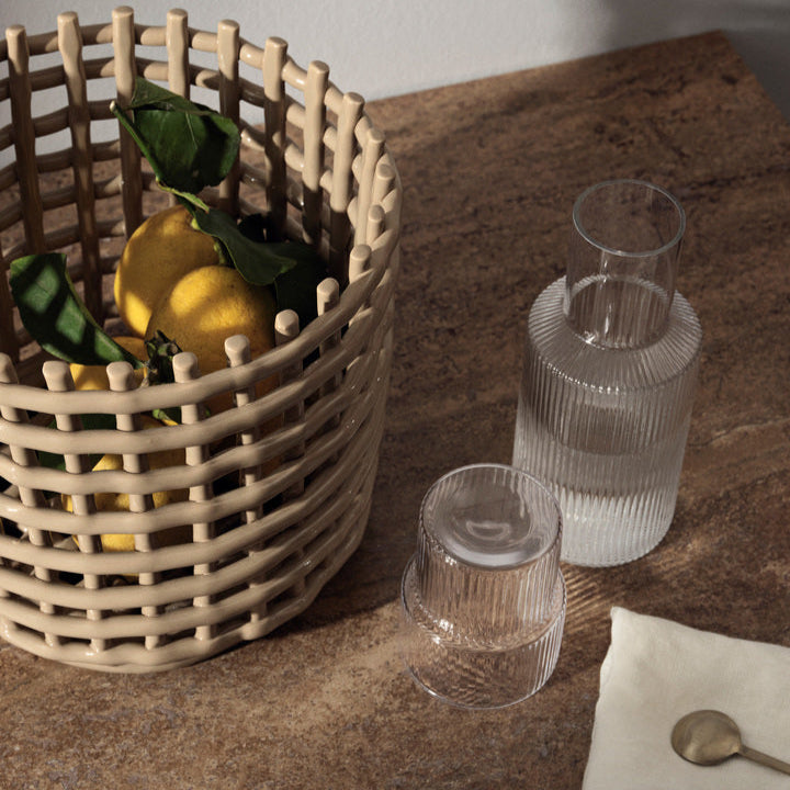 Ripple Carafe | Clear by FERM LIVING (copy-of-ripple-champagne-saucers-set-of-2-clear)