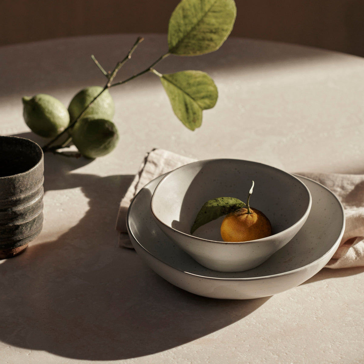 Flow Bowl M | off white speckle by FERM LIVING (flow-bowl-m-off-white-speckle)