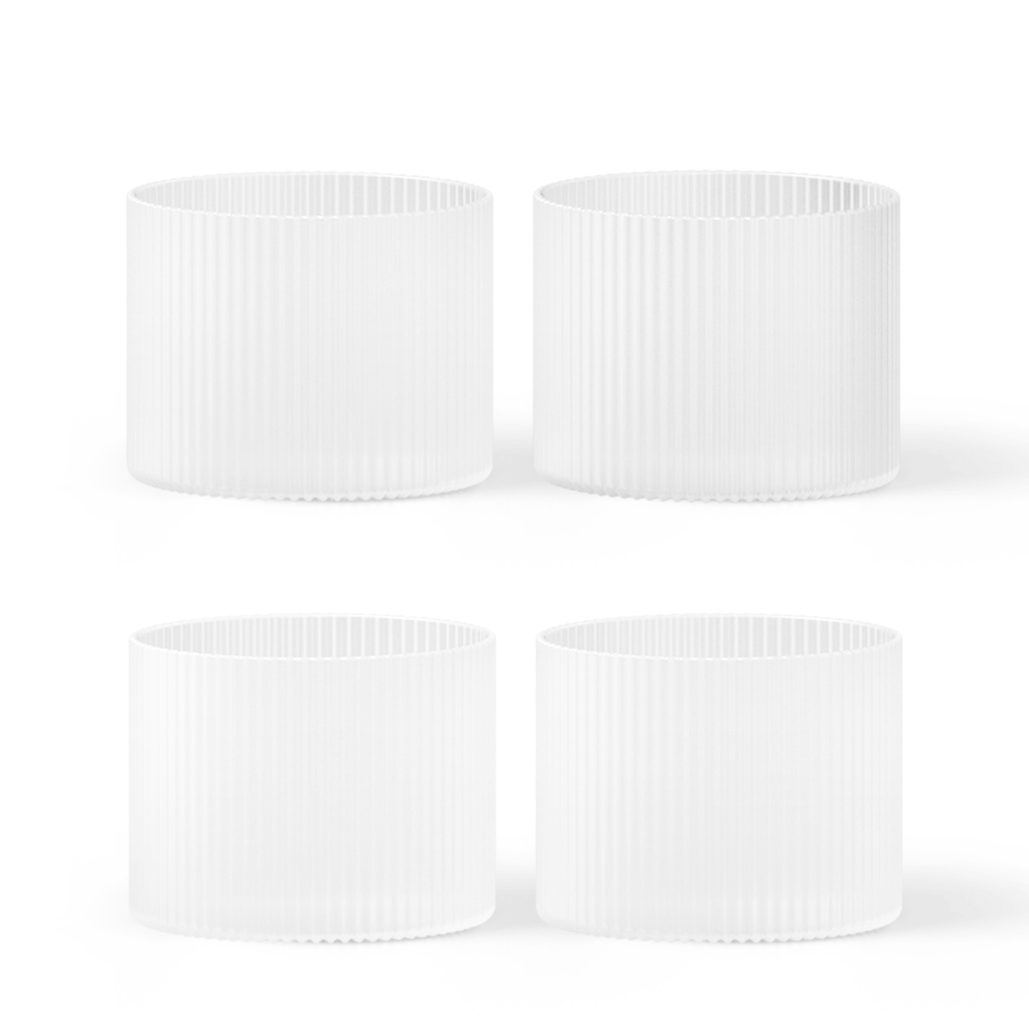 Ripple Low Glass | Set of 4 | Clear by FERM LIVING (ripple-low-glass-set-of-4-clear)