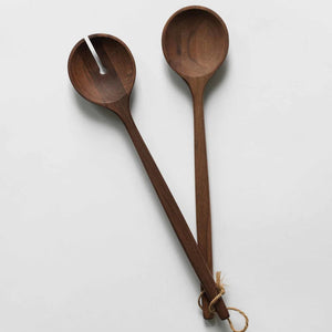 Two wooden spoons with a white background