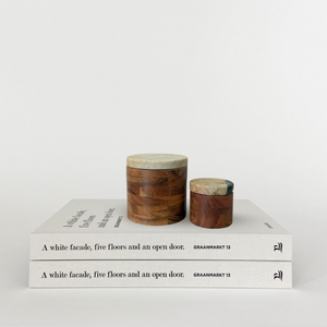 Lisanne Jar 6.5cm w/Lid | Acacia/Green Marble