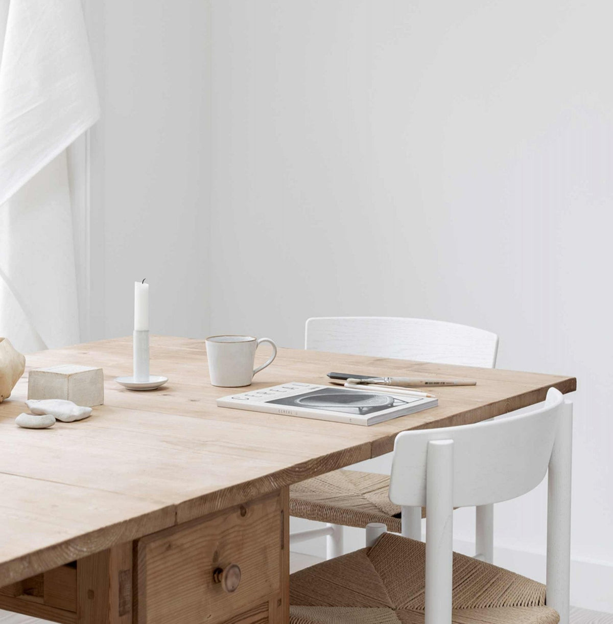 Lou Candle Holder | Grey White by TELL ME MORE (tell-me-more-lou-candle-holder-white)