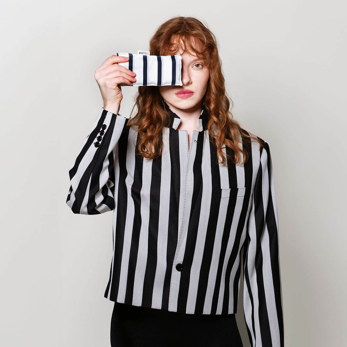 Micro Umbrella Marinières | Henri/Ivory-Navy by ANATOLE (anatole-striped-micro-umbrella-navy-stripes-henri)