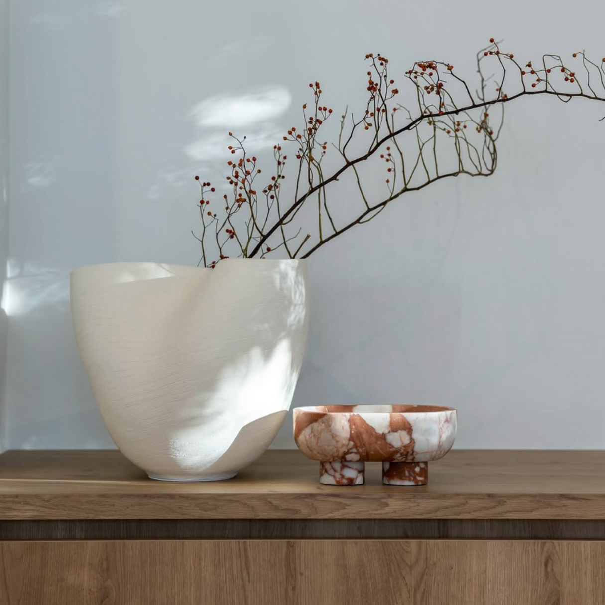Cotheory The Muse Footed Oval Tray | Brown Calacatta