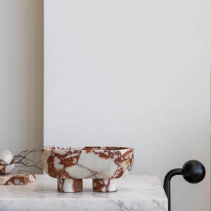 Cotheory The Muse Footed Oval Tray | Brown Calacatta