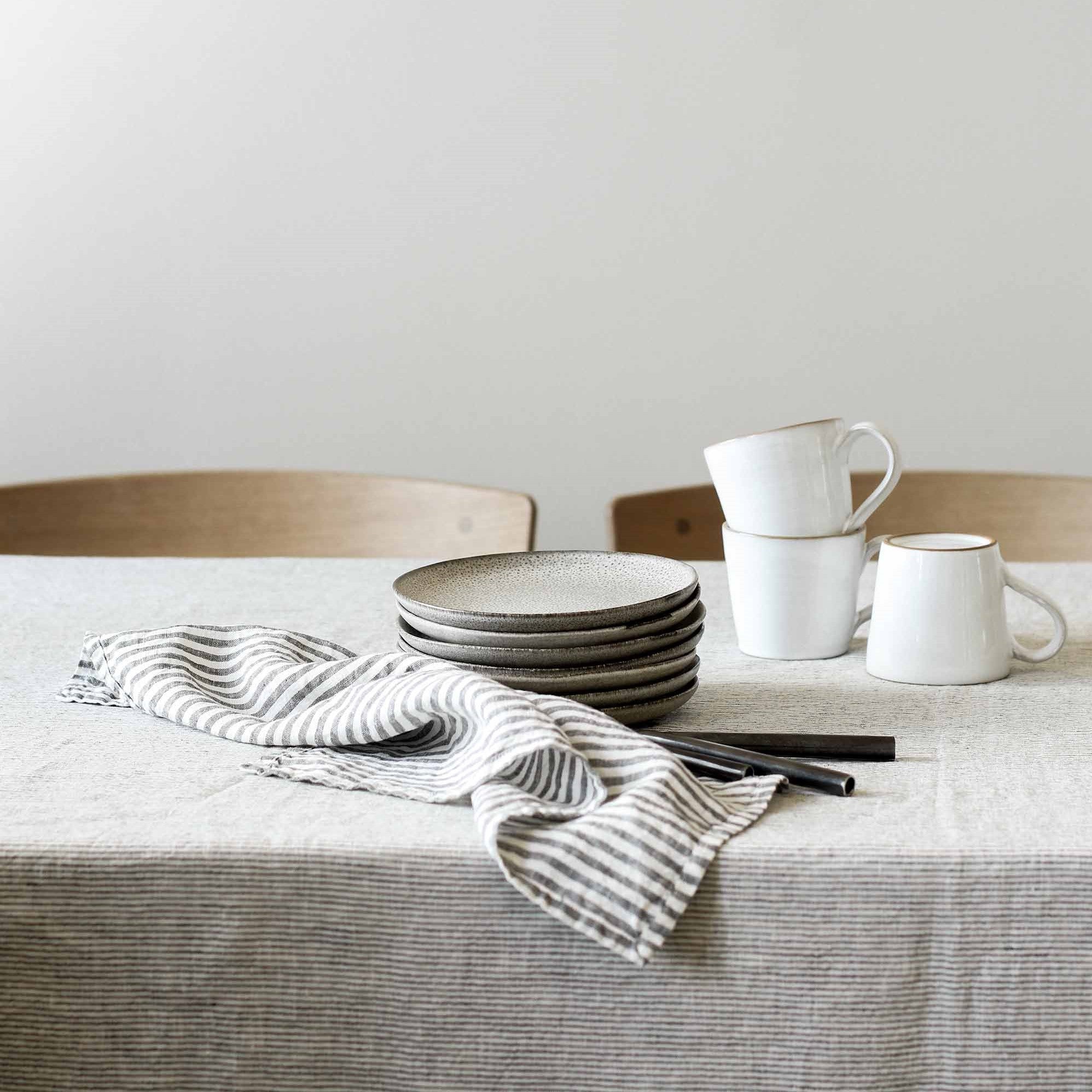 Linen Tablecloth 160x270 | Pinstripe