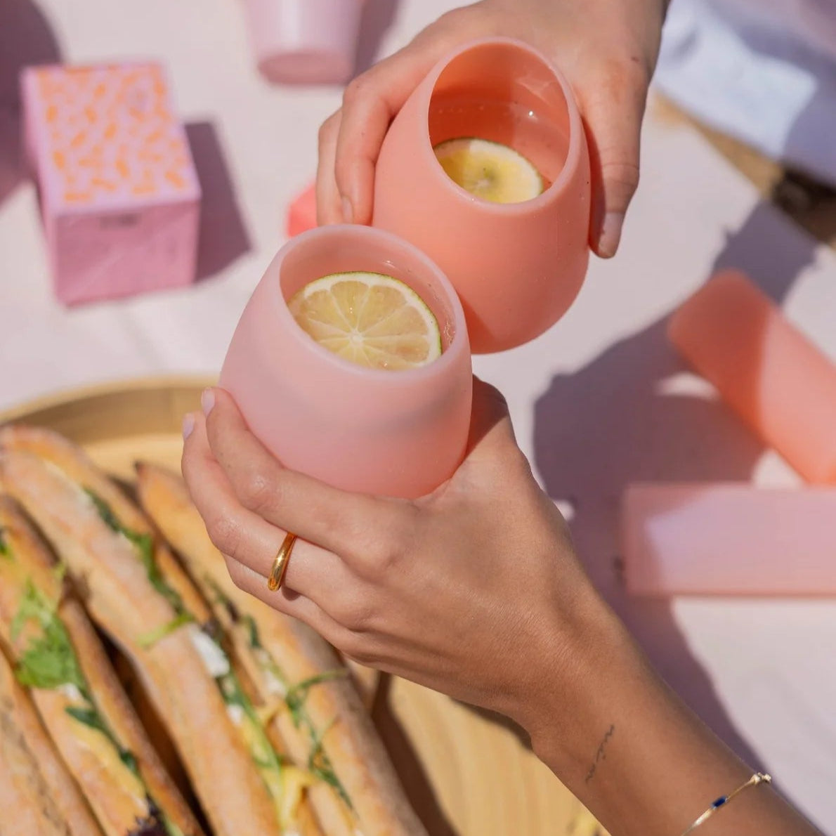 FEGG Silicone Tumblers | Peach+Petal by PORTER GREEN (fegg-unbreakable-silicone-tumblers-peach-petal)