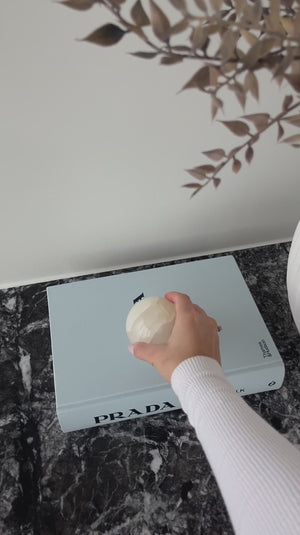 Orbit Table Sculpture | S | Brown Calacatta