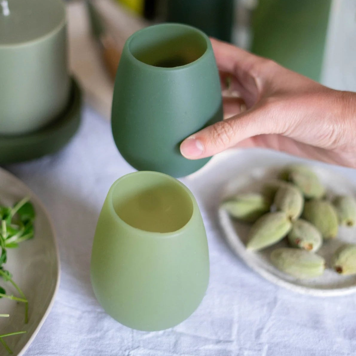 FEGG Silicone Tumblers | Sage+Olive by PORTER GREEN (fegg-unbreakable-silicone-tumblers-sage-olive)