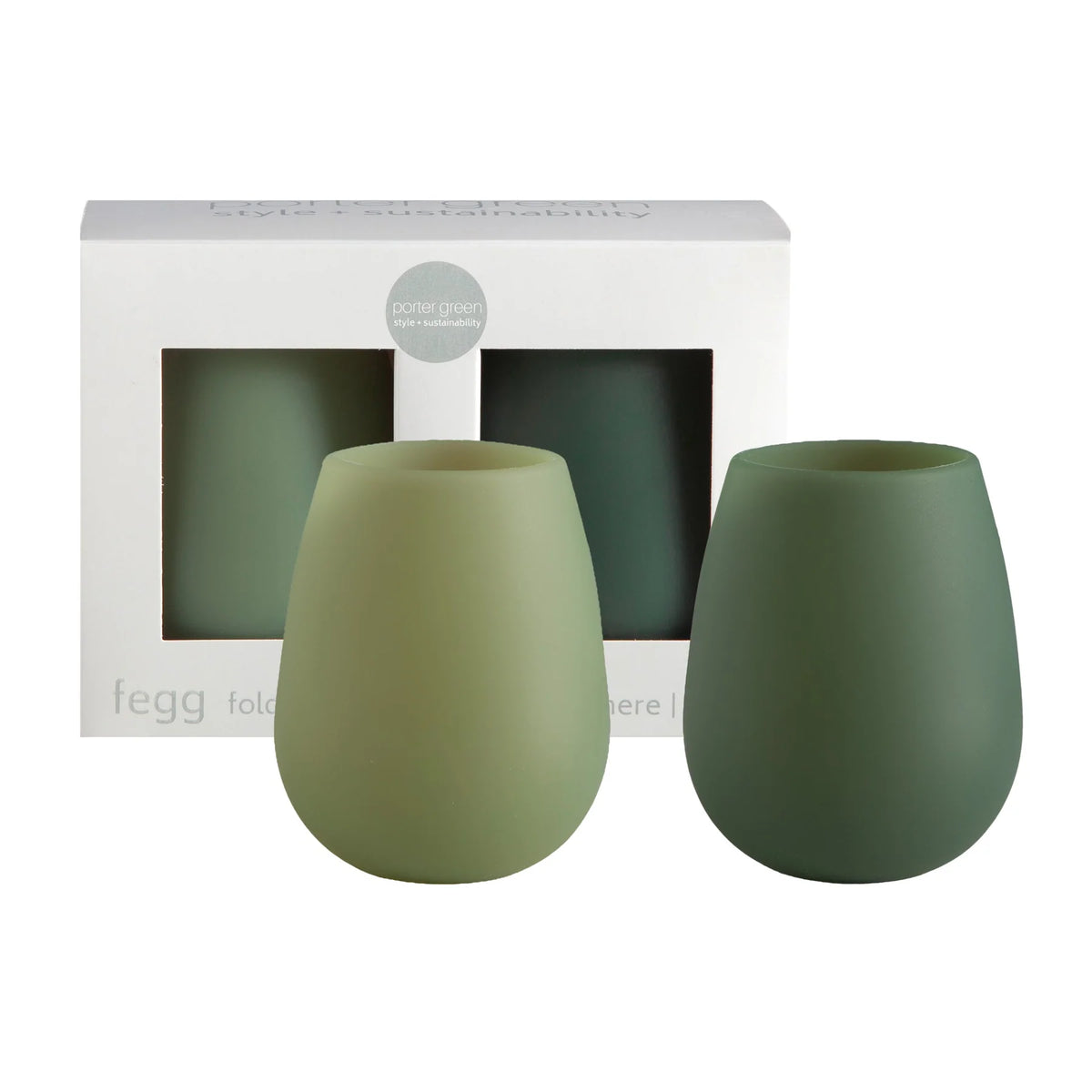 FEGG Silicone Tumblers | Sage+Olive by PORTER GREEN (fegg-unbreakable-silicone-tumblers-sage-olive)