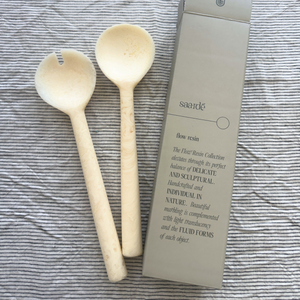 Flow Resin Salad Servers | Marshmallow