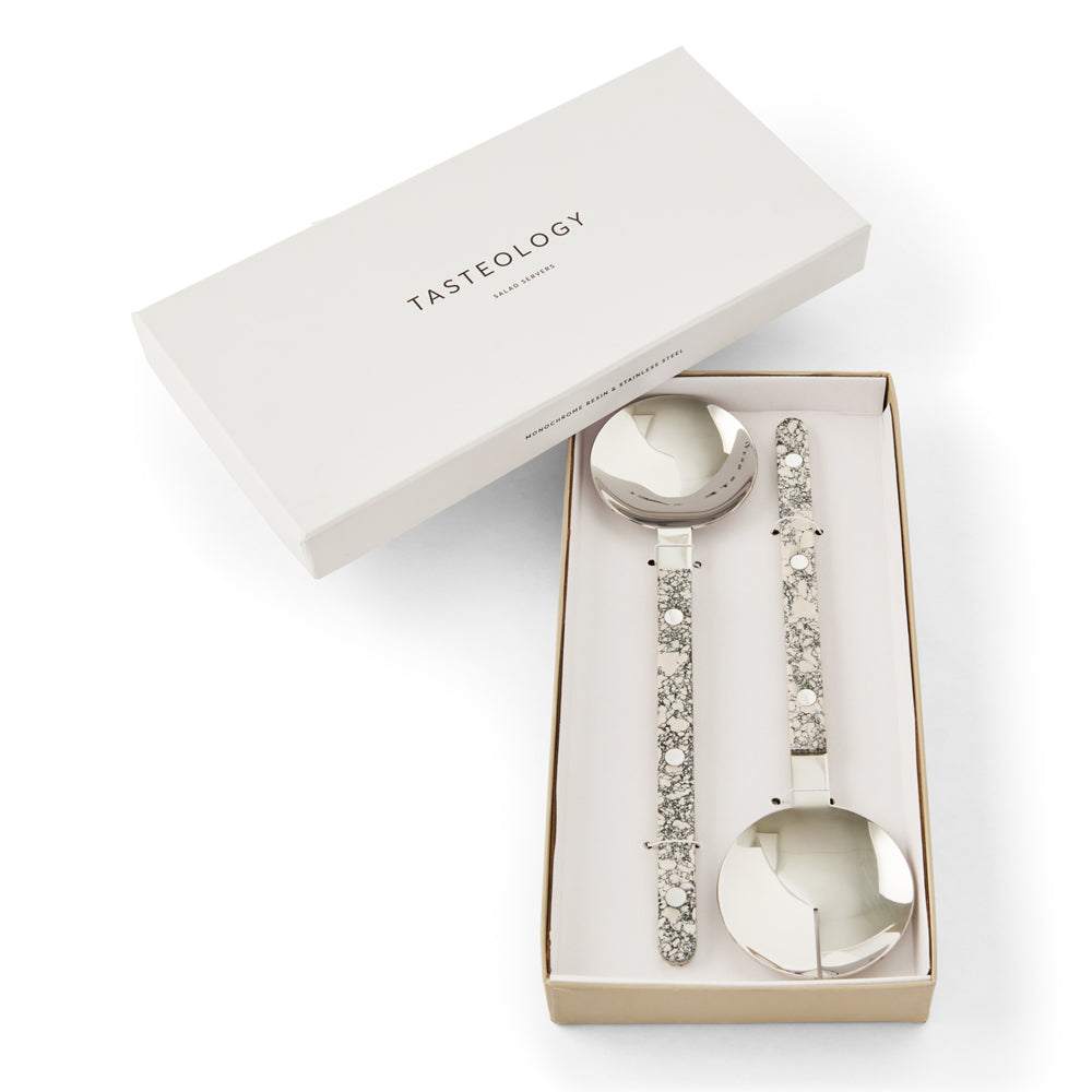 Resin Handle Salad Servers | Monochrome by TASTEOLOGY (salad-servers-monochrome)