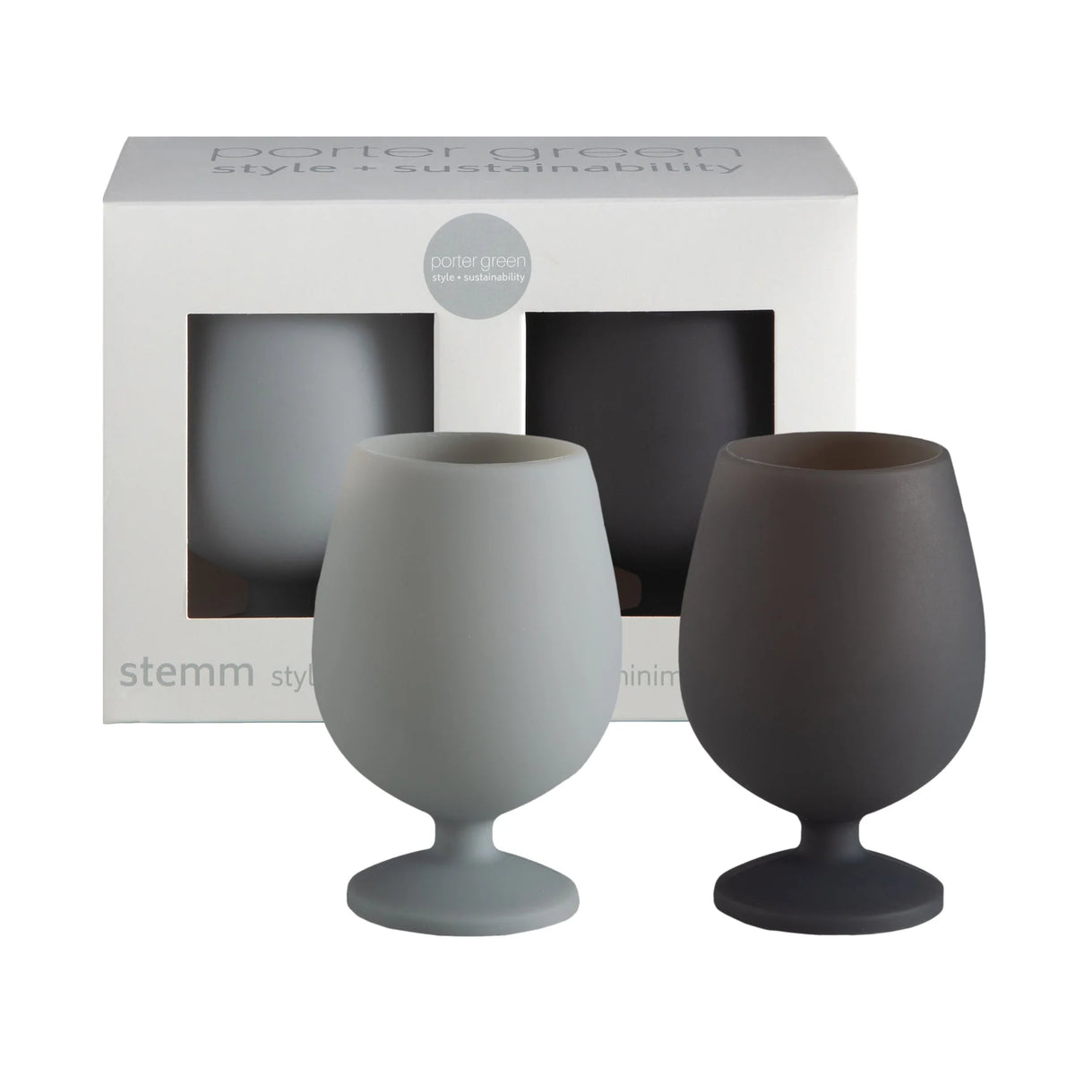 STEMM Silicone Glasses | Smoke+Storm by PORTER GREEN (porter-green-stemm-silicone-glasses-smoke-storm)