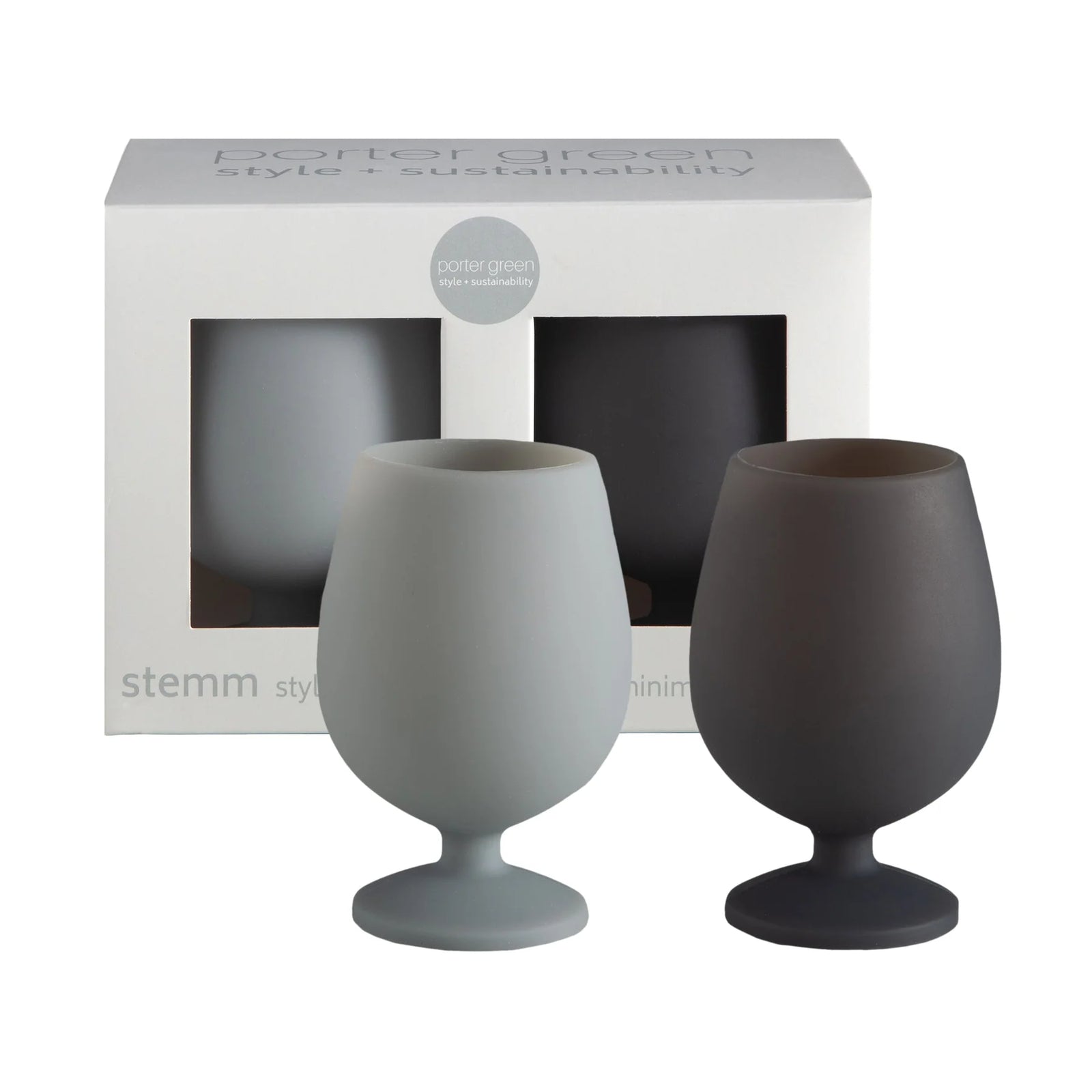 STEMM Silicone Glasses | Smoke+Storm by PORTER GREEN (porter-green-stemm-silicone-glasses-smoke-storm)