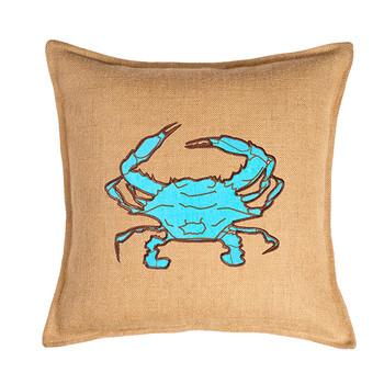 Eco-Accents Burlap Pink Crab Cushion, 