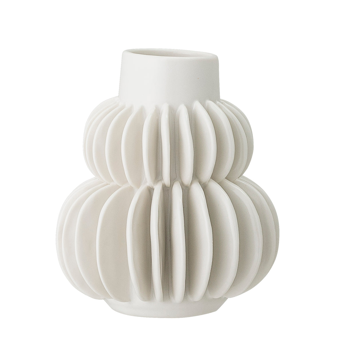 Halfdan Vase | White by BLOOMINGVILLE (bloomingville-remon-vase-clear-glass)