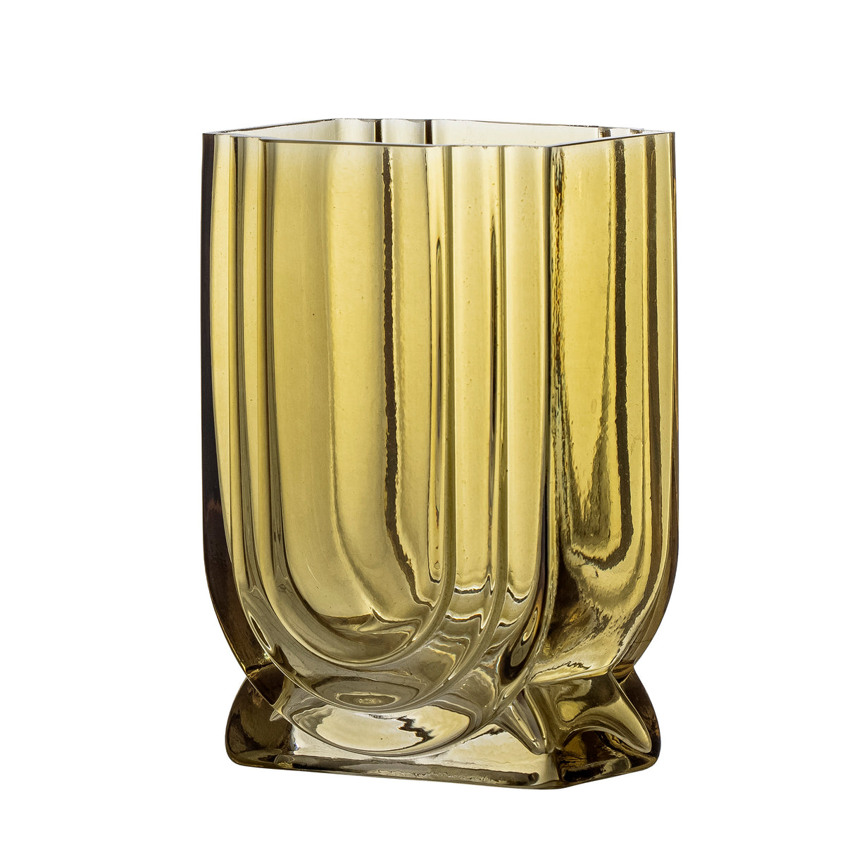 Issey Glass Vase | Amber by BLOOMINGVILLE (bloomingville-issey-yellow-glass-vase)