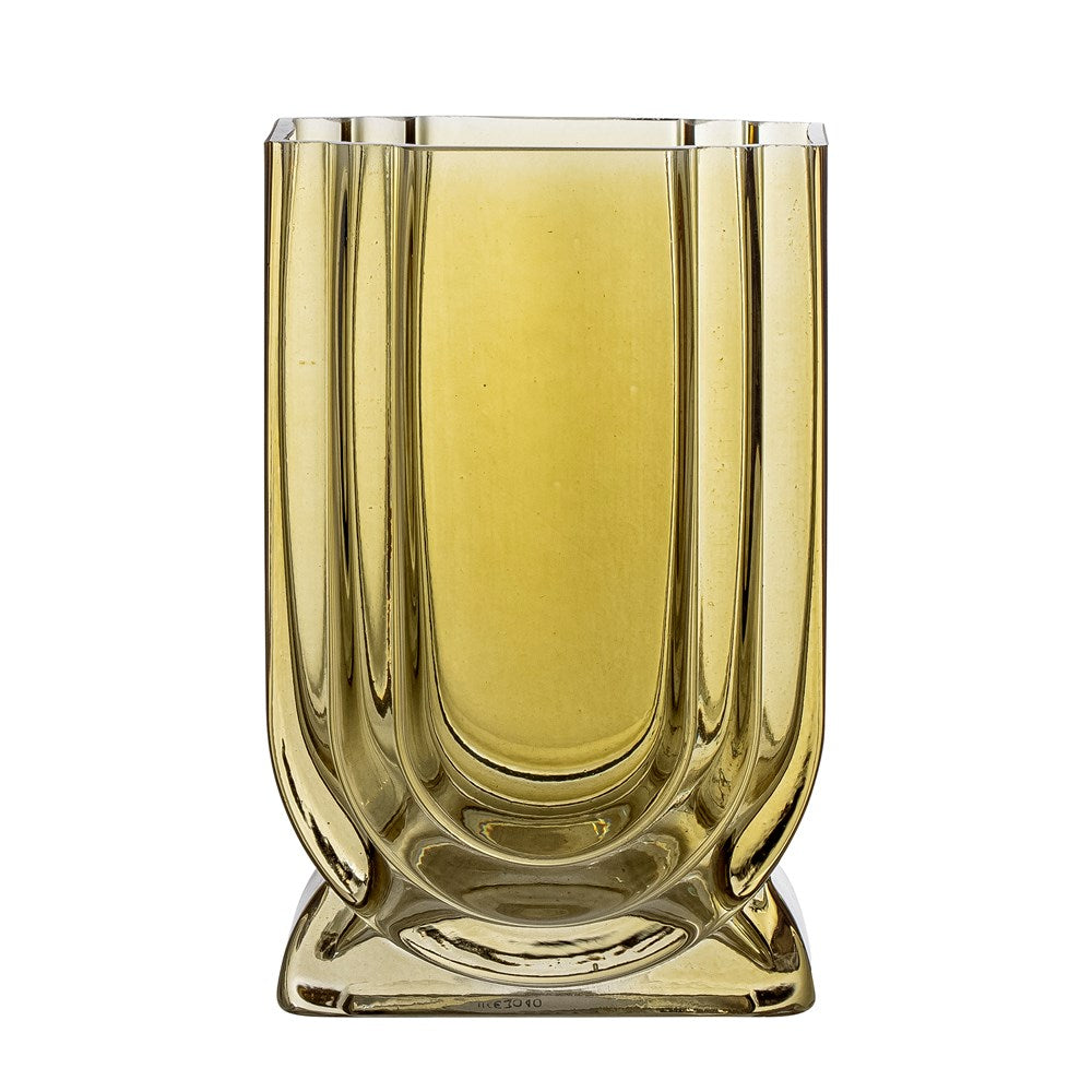 Issey Glass Vase | Amber by BLOOMINGVILLE (bloomingville-issey-yellow-glass-vase)