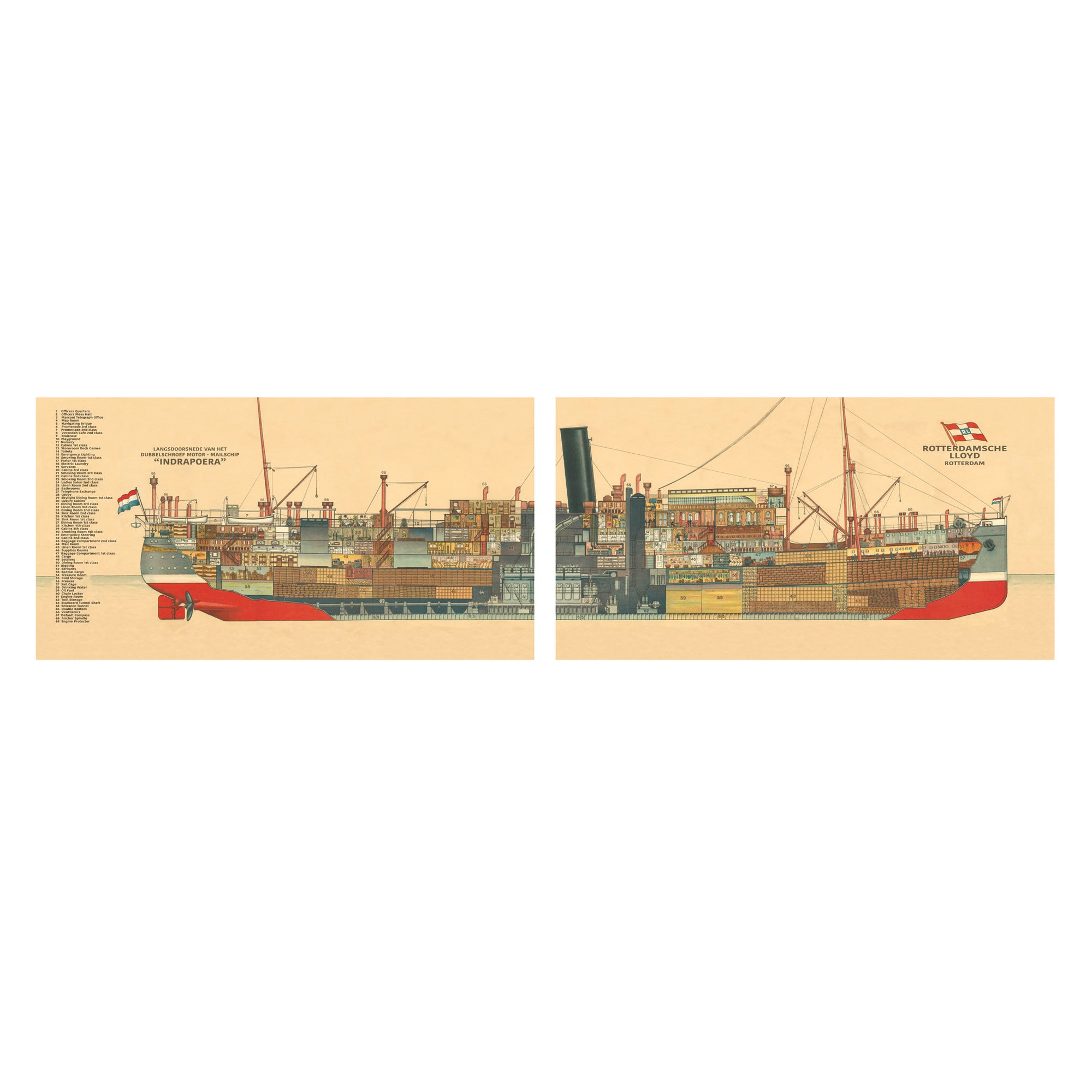 Mailboat Indrapoera 1926 Canvas Wall Art