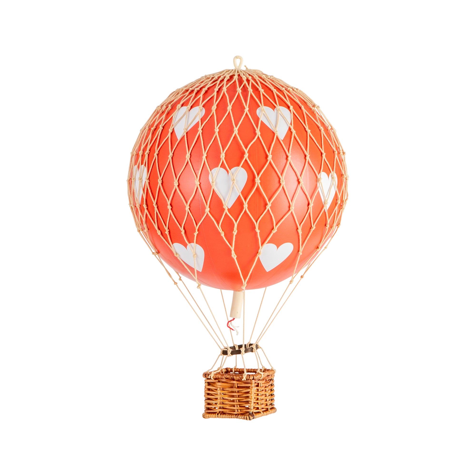 Medium Ornamental Model Hot Air Balloon, Red Hearts