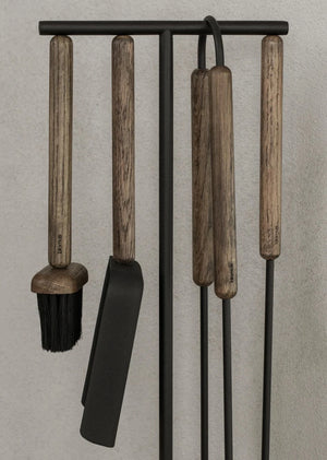 ASHI Fireplace Tool Set (Standing) 5pcs - Oak