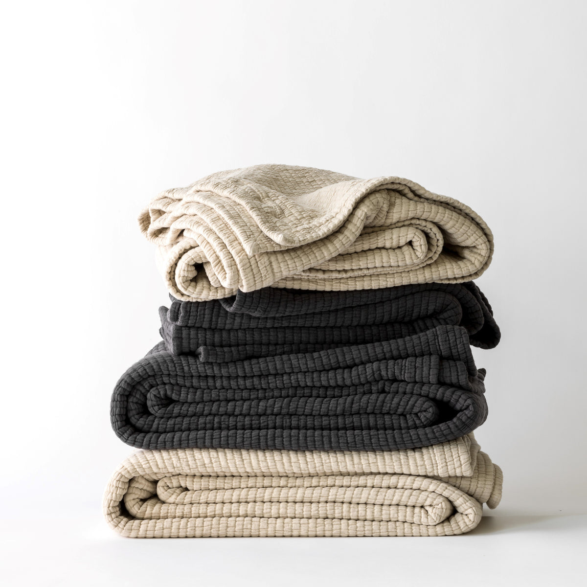 BRICK Bedspread 180X260 | Charcoal by TELL ME MORE (tell-me-more-brick-bedspread-180x260-colours-charcoal)