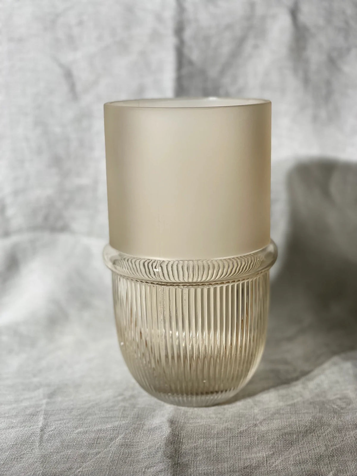 Belise Vase | Warm Beige Glass by BLOOMINGVILLE (bloomingville-belise-vase-nature-glass)