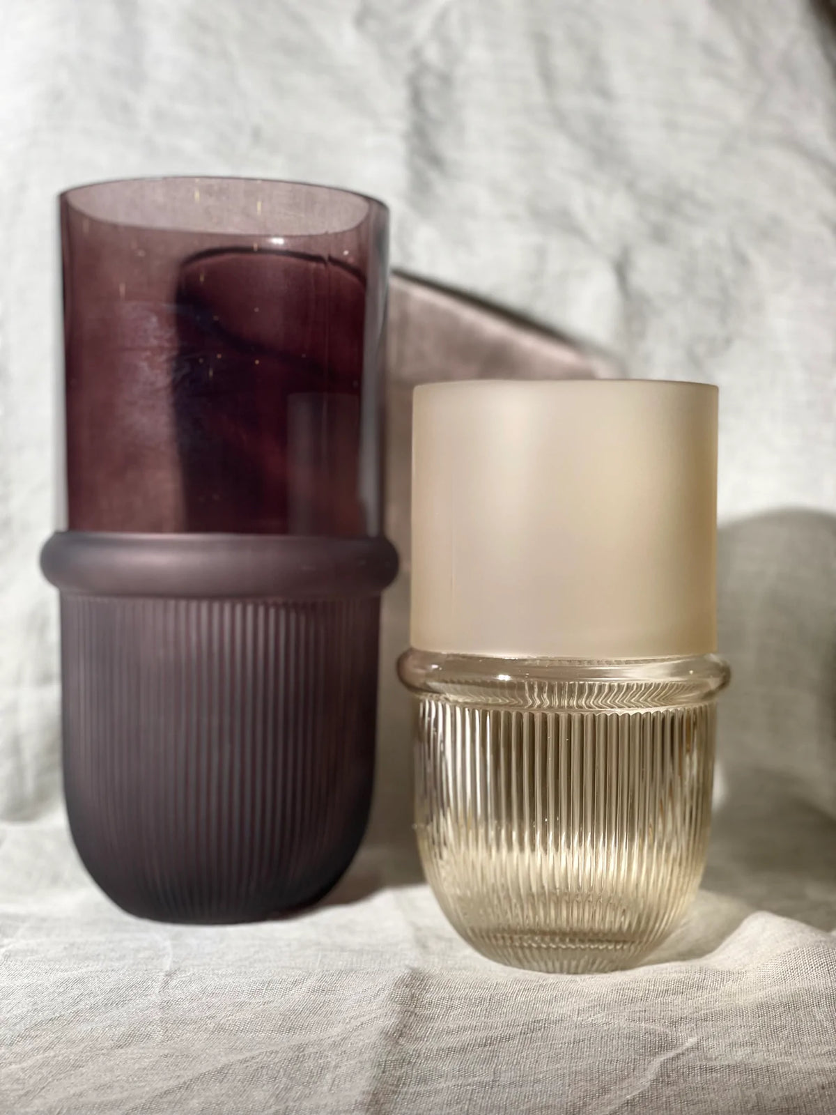 Belise Vase | Warm Beige Glass by BLOOMINGVILLE (bloomingville-belise-vase-nature-glass)