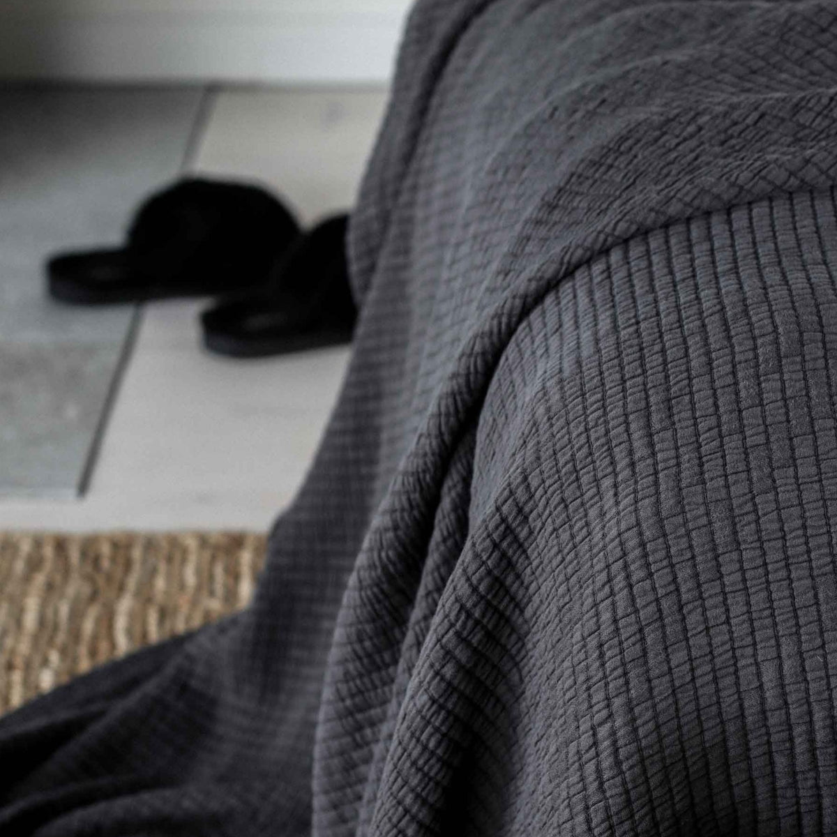 BRICK Bedspread 180X260 | Charcoal by TELL ME MORE (tell-me-more-brick-bedspread-180x260-colours-charcoal)