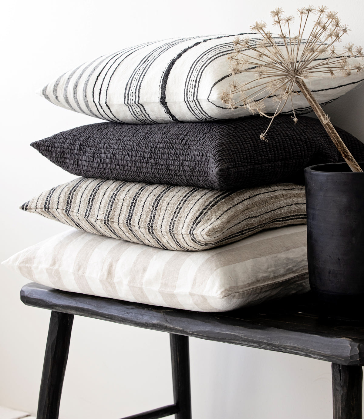 BRICK Cushion Cover 50X50 | Charcoal by TELL ME MORE (tell-me-more-brick-cushion-cover-50x50-charcoal)