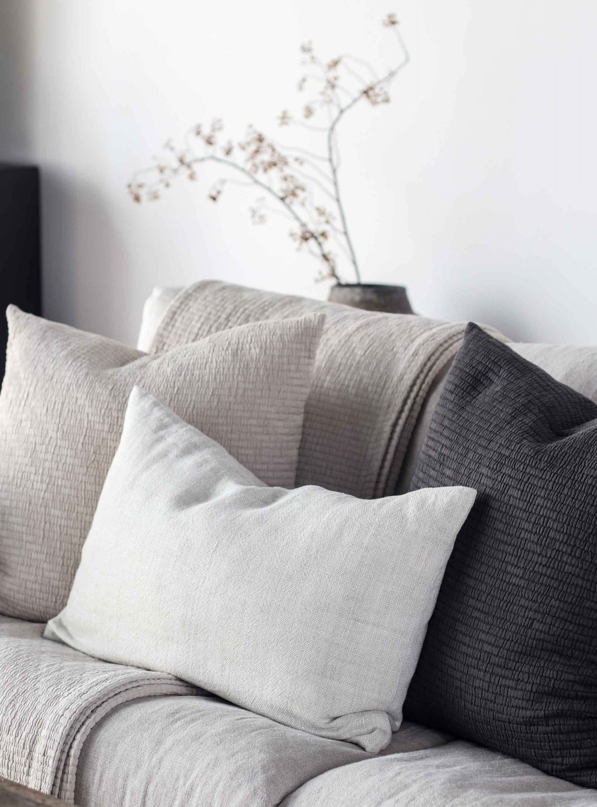 BRICK Cushion Cover 50X50 | Charcoal by TELL ME MORE (tell-me-more-brick-cushion-cover-50x50-charcoal)