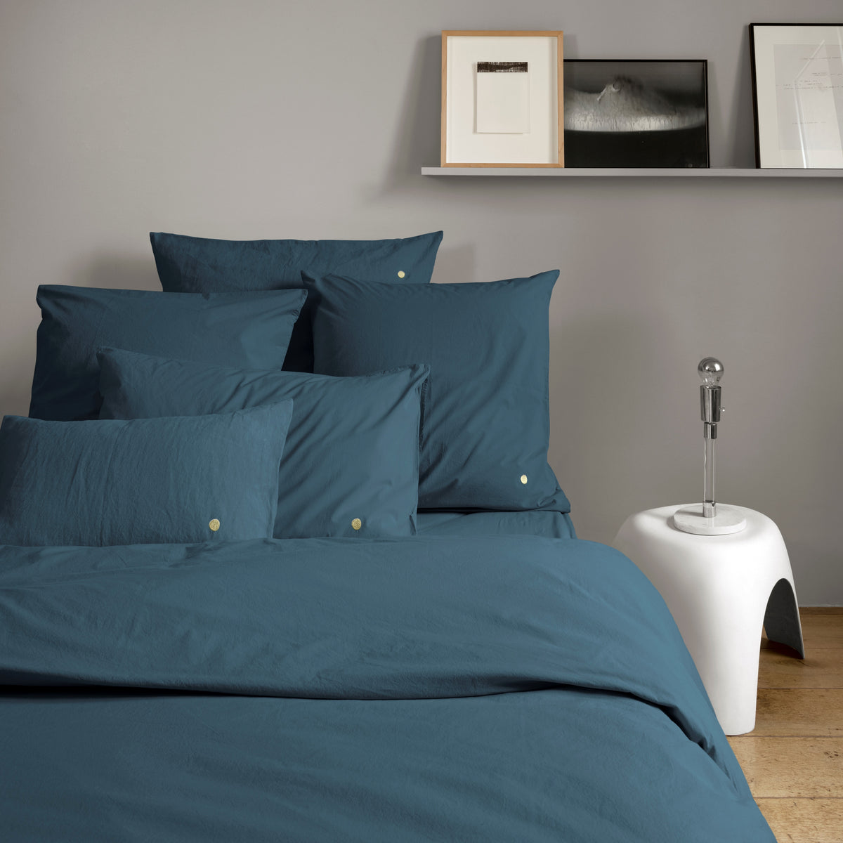 Fitted Sheet Celeste Ardoise Single by La Cerise Sur Le Gateau (la-cerise-sur-la-gateau-fitted-sheet-ardoise-90)