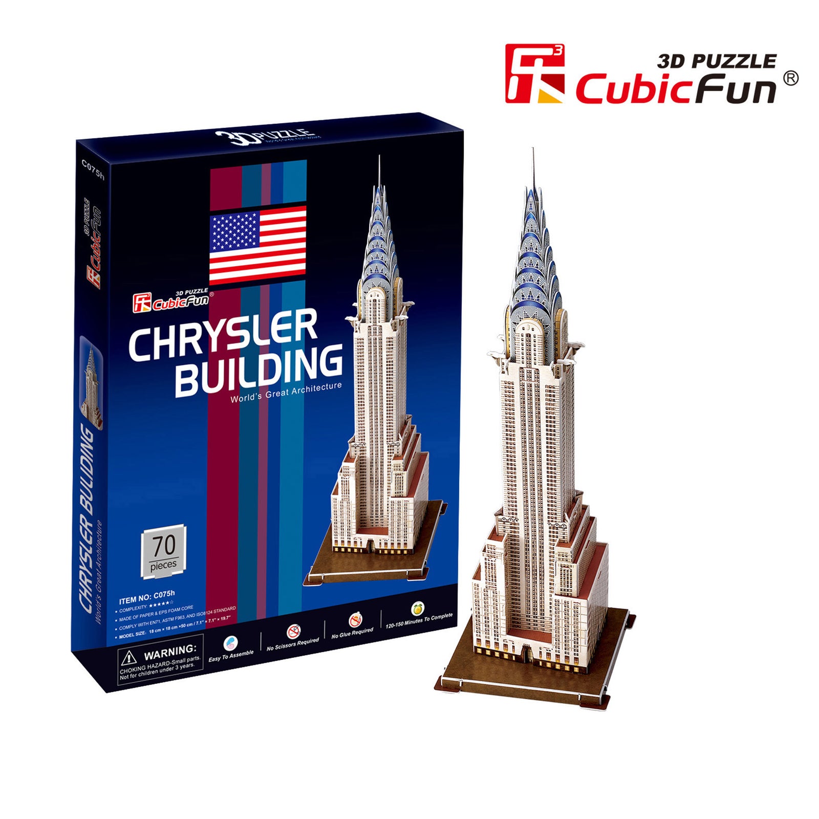 Chrysler Building, 70pc 3D Puzzle by CUBIC FUN (chrysler-building-70pc-puzzle)