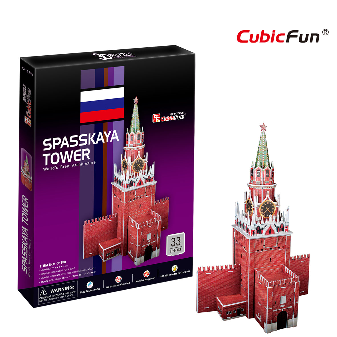 Spasskaya Tower, 33pc 3D Puzzle