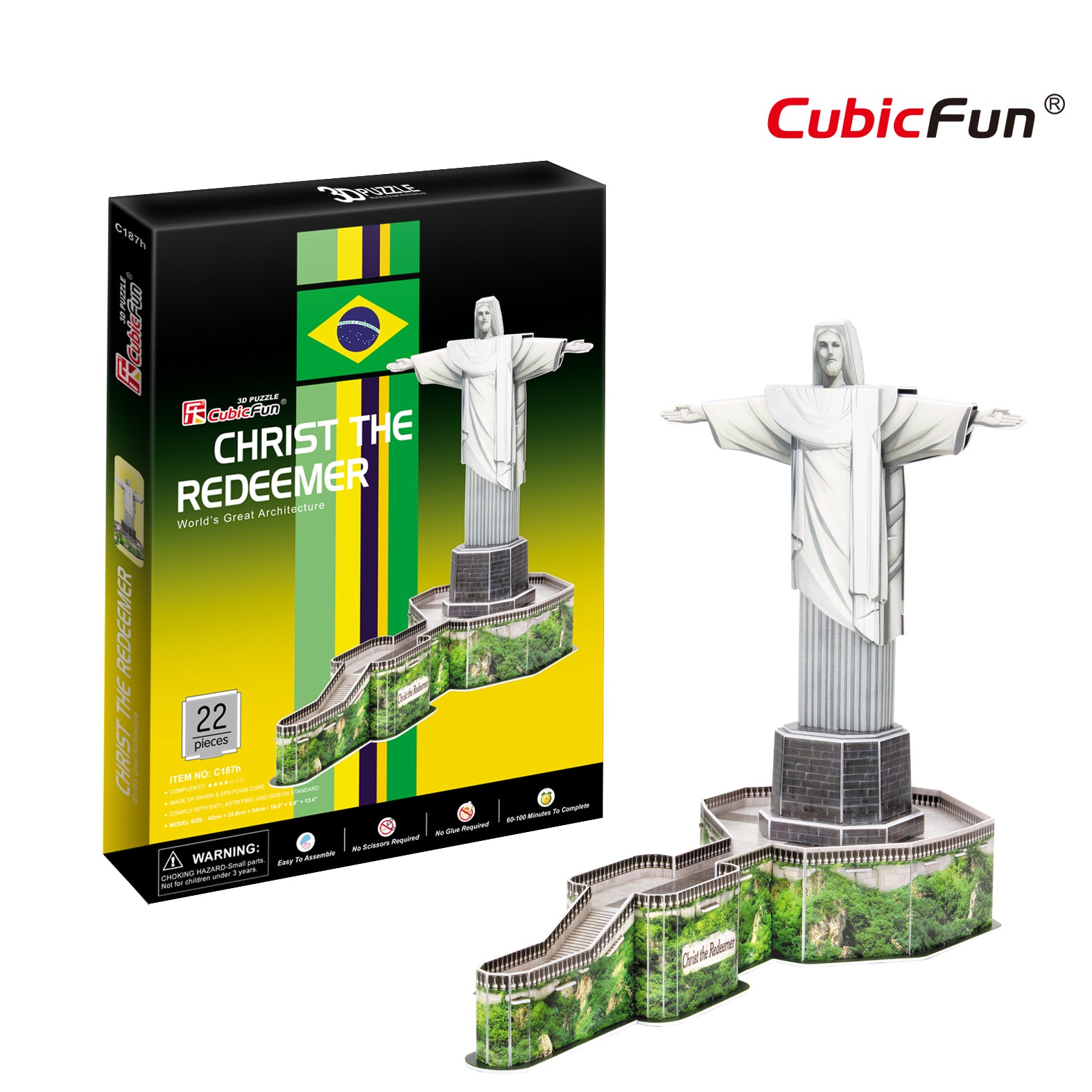 Christ the Redeemer, 22pc 3D Puzzle by CUBIC FUN (christ-the-redeemer-22pc-3d-puzzle)