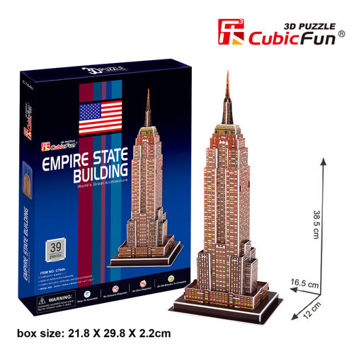 empire state building, 39pc 3D Puzzle by CUBIC FUN (eiffel-tower-82pc-3d-puzzle)
