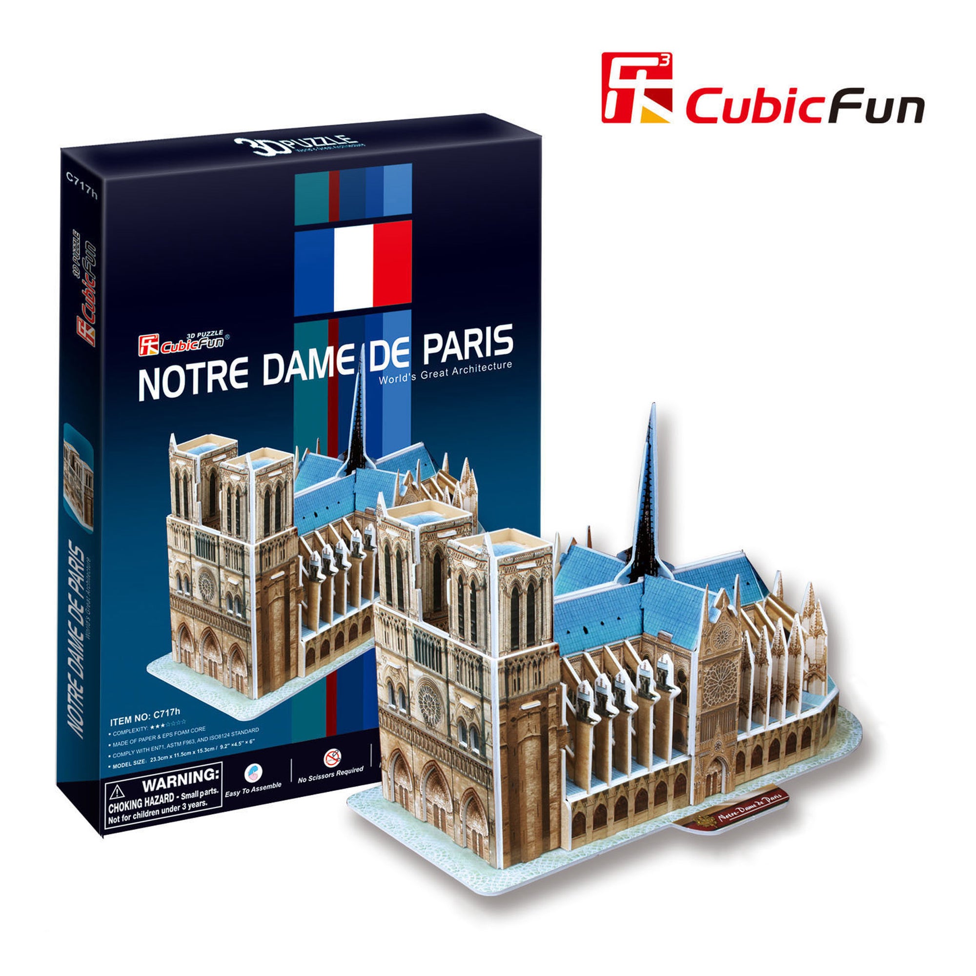 Notre Dame de Paris, 40pc 3D Puzzle
