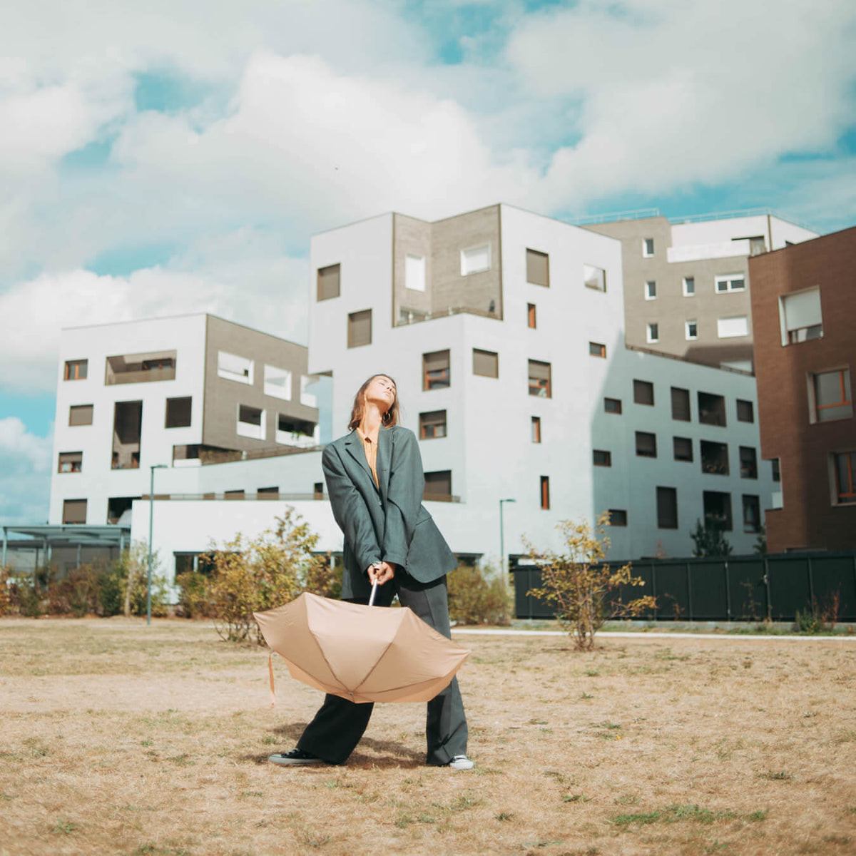 Micro Umbrella | Almond/Camille by ANATOLE (anatole-cream-beige-folding-micro-umbrella-camille)