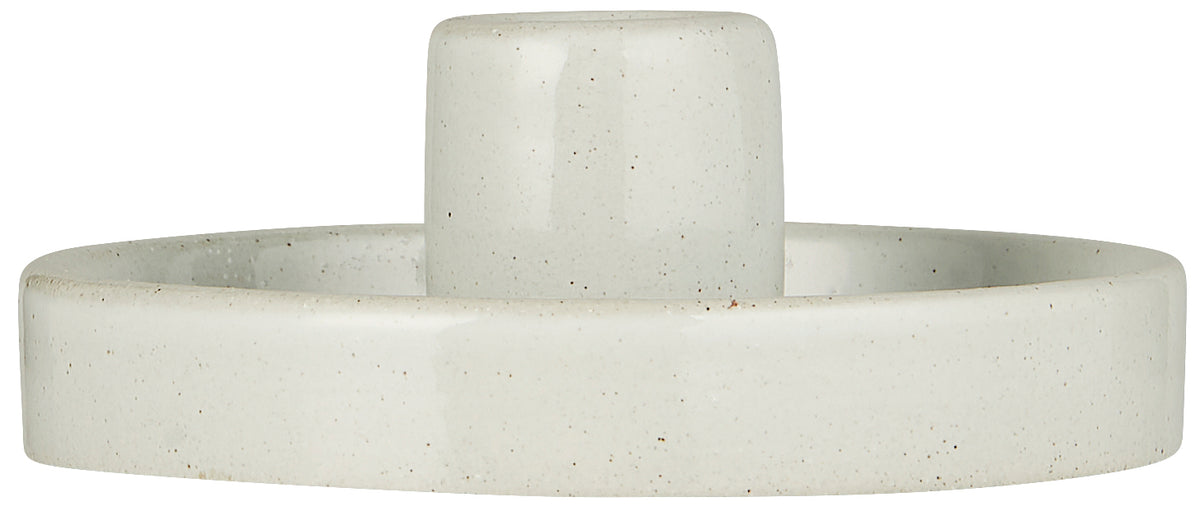 Ceramic Candle Holder - Pebble Grey by IB LAURSEN (ib-laursen-candle-holder-f-dinner-candle-off-white)