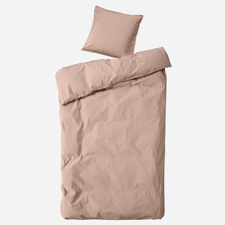 DAGNY Bed Linen Set, Single - Straw/Bark