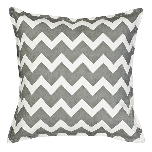 Bright Grey Chevron Cotton Canvas Cushion (Cover only)