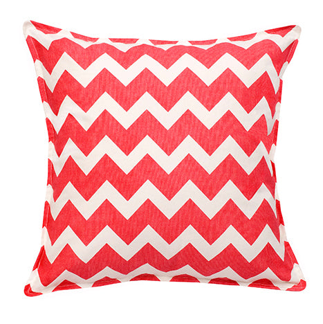 Bright Pink Chevron Cotton Canvas Cushion (Cover only)