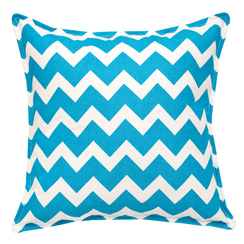 Eco-Accents Bright Turquoise Chevron Cotton Canvas Cushion