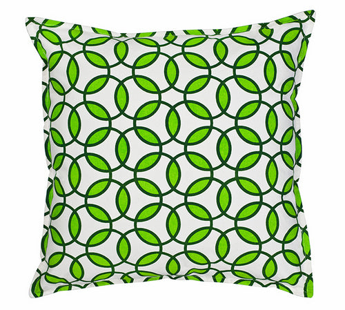 Bright Rings Print Green Cotton Canvas Cushion (Cover only) by AUTHENTIC MODELS (copy-of-eco-accents-bright-rings-print-turquoise-brown-cotton-canvas-cushion)
